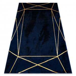 Koberec EMERALD výhradní 1022 glamour, stylový geometrický tmavě modrý / zlato (Velikost: 120x170 cm)
