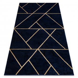 Koberec EMERALD výhradní 1012 glamour, stylový geometrický tmavě modrý / zlato (Velikost: 240x330 cm)