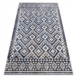 Moderný koberec MUNDO E0561 diamanty, cikcak 3D outdoor modrý / béžová (Velikost: 160x220 cm)