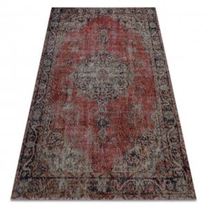 Moderný koberec MUNDO E0691 ornament, vintage outdoor červený / béžová (Velikost: 80x250 cm)