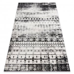 Moderný koberec MUNDO E0592 etnický outdoor béžová / černý (Velikost: 140x190 cm)