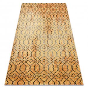 Moderný koberec MUNDO D5751 glamour outdoor oranžový / černý (Velikost: 80x150 cm)