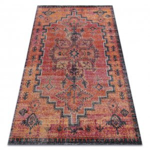 Moderný koberec MUNDO D7961 orientální vintage outdoor červený / černý (Velikost: 120x170 cm)