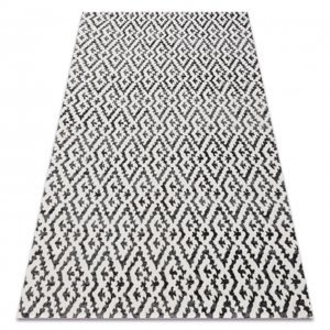 Moderný koberec MUNDO E0621 geometrický outdoor béžová / černý (Velikost: 80x150 cm)