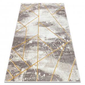 Koberec CORE 1818 Geometrický - Strukturální, dvě úrovně rouna, slonová kost / zlato (Velikost: 160x220 cm)