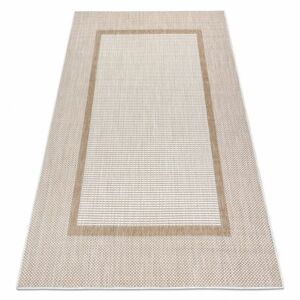 Koberec SISAL SION Rám 21782 ploché tkaní ecru, béžová (Velikost: 80x150 cm)