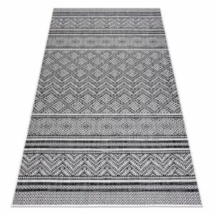 Koberec SISAL SION cikcak, diamanty BOHO 22168 ploché tkaní černý / ecru  (Velikost: 160x220 cm)