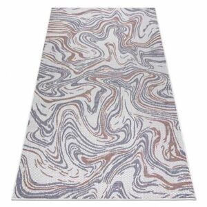 Koberec SISAL SION Vlny 2836 ploché tkaní ecru / modrý /   růžový  (Velikost: 80x150 cm)