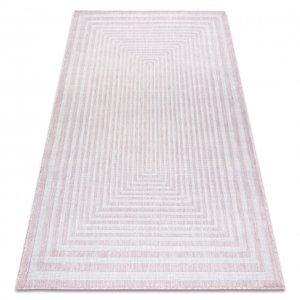 Koberec SISAL SION bludiště 22376 ploché tkaní růžový / ecru (Velikost: 80x150 cm)