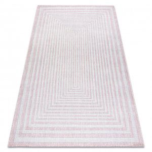 Koberec SISAL SION bludiště 22376 ploché tkaní růžový / ecru (Velikost: 180x270 cm)