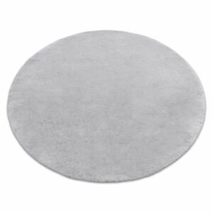 Kulatý pratelný koberec TEDDY Shaggy, plyšový, velmi tlustý, protiskluzový, šedá (Velikost: kruh 80 cm)