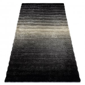 Moderní koberec FLIM 007-B6 shaggy, Pruhy - Strukturální šedá (Velikost: 80x150 cm)