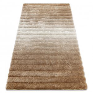 Moderní koberec FLIM 007-B2 shaggy, Pruhy - Strukturální béžový (Velikost: 80x150 cm)