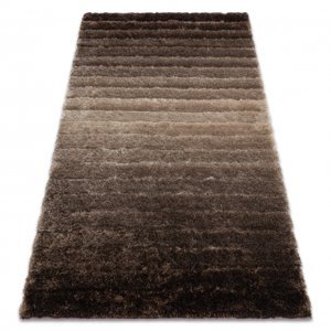 Moderní koberec FLIM 007-B3 shaggy, Pruhy - Strukturální hnědý (Velikost: 160x220 cm)