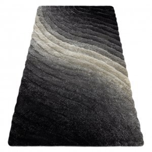Moderní koberec FLIM 006-B1 shaggy, Vlny - Strukturální šedá (Velikost: 80x150 cm)