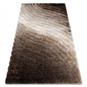 Moderní koberec FLIM 006-B2 shaggy, Vlny - Strukturální hnědý (Velikost: 160x220 cm)