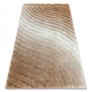 Moderní koberec FLIM 006-B5 shaggy, Vlny - Strukturální béžový (Velikost: 120x160 cm)