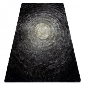 Moderní koberec FLIM 008-B2 shaggy, kruhy - Strukturální šedá (Velikost: 120x160 cm)