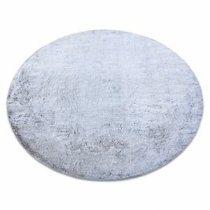 Kulatý pratelný koberec LAPIN shaggy, protiskluzový, šedá / slonová kost (Velikost: kruh 80 cm)
