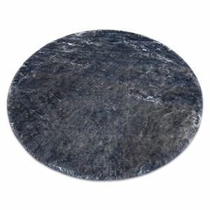 Kulatý pratelný koberec LAPIN shaggy protiskluzový, slonová kost / černý (Velikost: kruh 80 cm)