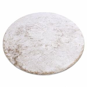 Kulatý pratelný koberec LAPIN Shaggy protiskluzový, béžový, slonová kost (Velikost: kruh 100 cm)
