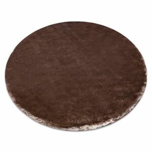 Kulatý pratelný koberec LAPIN shaggy protiskluzový, slonová kost / čokoláda (Velikost: kruh 80 cm)
