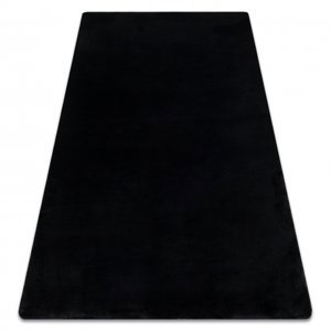 Koberec pratelný POSH Shaggy, plyšový, tlustý, protiskluzový, černý (Velikost: 50x80 cm)