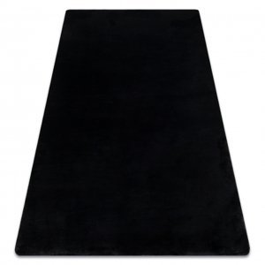 Koberec pratelný POSH Shaggy, plyšový, tlustý, protiskluzový, černý (Velikost: 80x150 cm)
