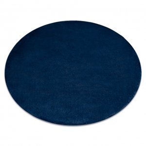 Koberec kulatý pratelný POSH Shaggy, plyšový, tlustý, protiskluzový, tmavě modrý (Velikost: kruh 60 cm)