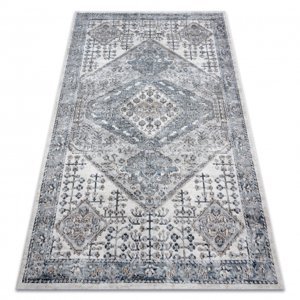 Moderní koberec OHIO Z431A rám, ornament - Strukturální, dvě vrstvy rouna, krém / šedá  (Velikost: 120x170 cm)