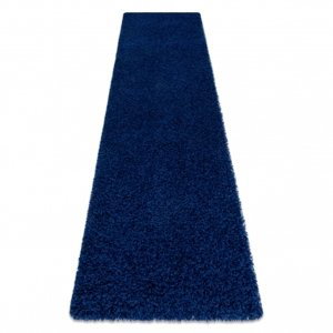 Běhoun SOFFI shaggy 5cm tmavě modrý - do kuchyně, předsíně, chodby, haly  (Velikost: 80x200 cm)