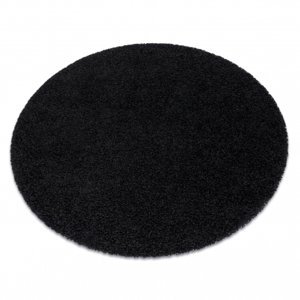 Kulatý koberec SOFFI shaggy 5cm černý (Velikost: kruh 100 cm)