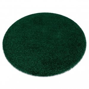 Kulatý koberec SOFFI shaggy 5cm láhev zelená (Velikost: kruh 80 cm)