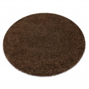 Kulatý koberec SOFFI shaggy 5cm hnědý (Velikost: kruh 80 cm)