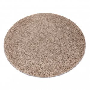 Kulatý koberec SOFFI shaggy 5cm béžový (Velikost: kruh 100 cm)