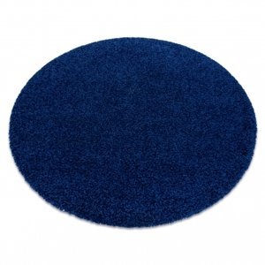 Kulatý koberec SOFFI shaggy 5cm tmavě modrý  (Velikost: kruh 80 cm)