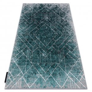 Moderní koberec DE LUXE 626 Geometrický, diamanty - Strukturální šedá / zelená  (Velikost: 120x170 cm)