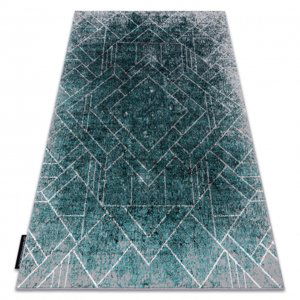 Moderní koberec DE LUXE 626 Geometrický, diamanty - Strukturální šedá / zelená  (Velikost: 240x340 cm)