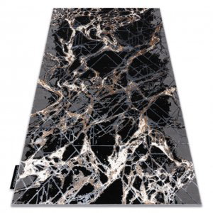 Moderní koberec DE LUXE 622 Abstrakce - Strukturální šedá / zlato (Velikost: 120x170 cm)