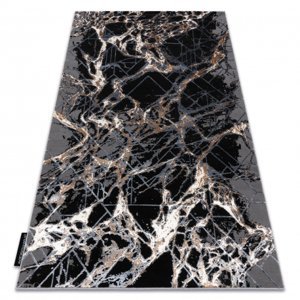 Moderní koberec DE LUXE 622 Abstrakce - Strukturální šedá / zlato (Velikost: 140x190 cm)