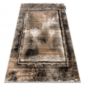 Moderní koberec DE LUXE 634 Rám vintage - Strukturální šedá / zlato (Velikost: 160x220 cm)