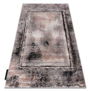 Moderní koberec DE LUXE 634 Rám vintage - Strukturální šedá / růžový (Velikost: 140x190 cm)