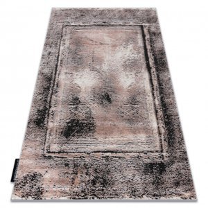 Moderní koberec DE LUXE 634 Rám vintage - Strukturální šedá / růžový (Velikost: 160x220 cm)