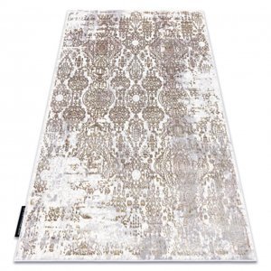 Moderní koberec DE LUXE 2081 ornament vintage - Strukturální zlato / krém (Velikost: 140x190 cm)