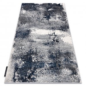 Moderní koberec DE LUXE 528 Abstrakce - Strukturální krém / tmavě modrá (Velikost: 180x270 cm)