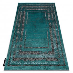 Moderní koberec DE LUXE 1516 Rám vintage - Strukturální, zelená / antracit (Velikost: 120x170 cm)