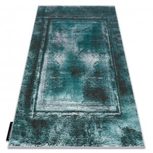 Moderní koberec DE LUXE 634 Rám vintage - Strukturální, zelená / antracit (Velikost: 120x170 cm)