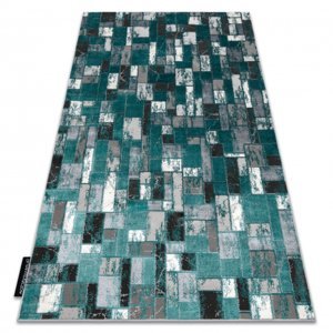 Moderní koberec DE LUXE 6768 Geometrický - Strukturální, zelená / antracit (Velikost: 120x170 cm)