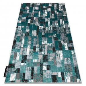 Moderní koberec DE LUXE 6768 Geometrický - Strukturální, zelená / antracit (Velikost: 200x290 cm)