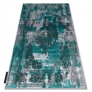 Moderní koberec DE LUXE 6827 Abstrakce, vintage - Strukturální, zelená / šedá (Velikost: 120x170 cm)